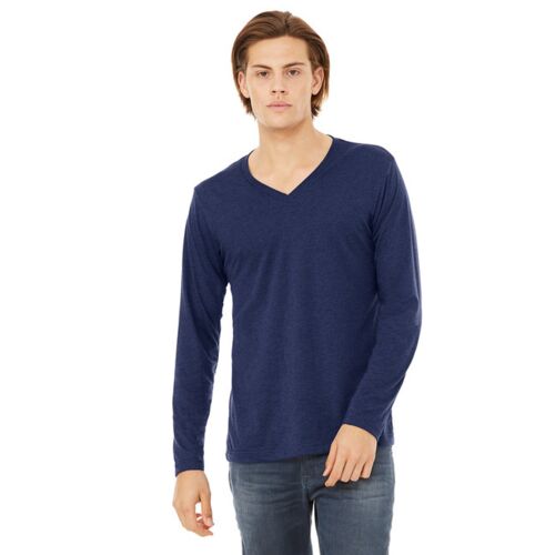 Unisex Jersey Long-Sleeve V-Neck T-Shirt Thumbnail