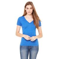 Ladies' Triblend Short-Sleeve Deep V-Neck T-Shirt Thumbnail