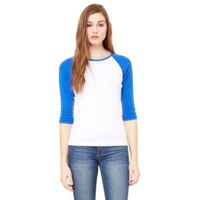 Ladies' Baby Rib Three-QuarterSleeve Contrast Raglan T-Shirt Thumbnail
