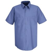 Men's Industrial Stripe Short Sleeve Work Shirt Thumbnail