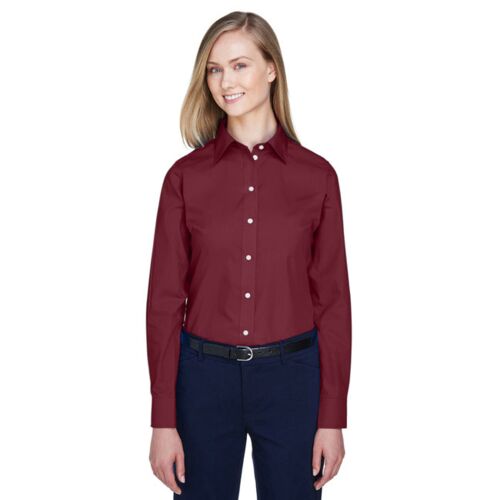 Ladies' Crown Collection® Solid Broadcloth Woven Shirt Thumbnail