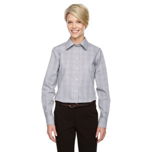 Ladies' Crown Collection® Glen Plaid Woven Shirt Thumbnail