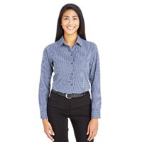 CrownLux Performance® Ladies' Tonal Mini Check Woven Shirt Thumbnail