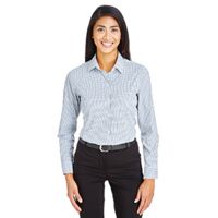 CrownLux Performance® Ladies' Micro Windowpane Woven Shirt Thumbnail
