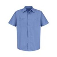 Men's Tall Industrial Stripe Short Sleeve Work Shirt Thumbnail