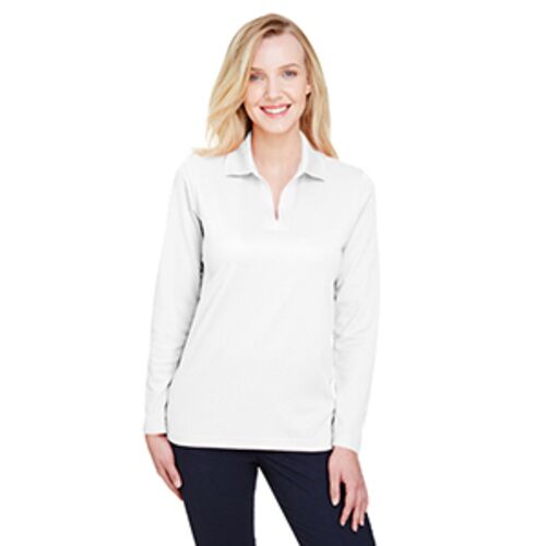 CrownLux Performance® Ladies' Plaited Long Sleeve Polo Thumbnail