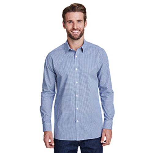 Men's Microcheck Gingham Long-Sleeve Cotton Shirt Thumbnail
