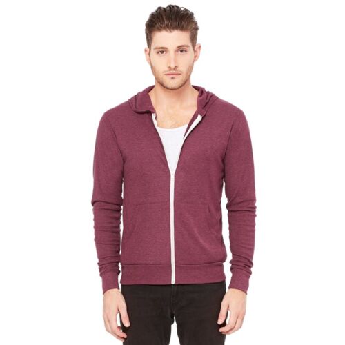 Triblend Lightweight Full-Zip Hooded Long Sleeve Tee Thumbnail